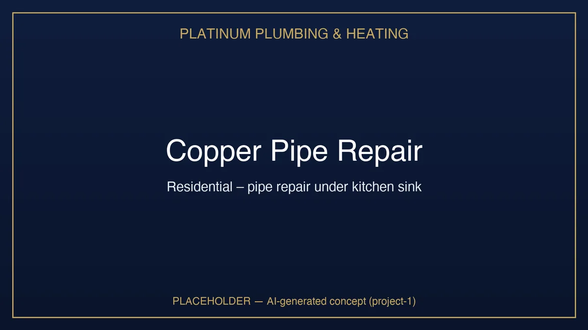 Copper pipe repair by Platinum Plumbing & Heating in Regina